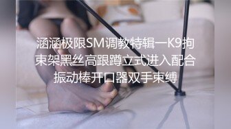 涵涵极限SM调教特辑一K9拘束架黑丝高跟蹲立式进入配合振动棒开口器双手束缚