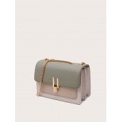 White Shoulder Bag Gold Chain