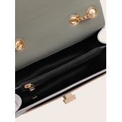 White Shoulder Bag Gold Chain