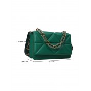 Green Leather Satchel Drawstring Bag