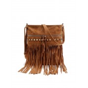 Black Studded Fringe Crossbody Bag