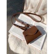 Faux Leather Messenger Bag For Women