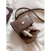 Faux Leather Messenger Bag For Women