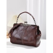 Soft Faux Leather Top Handle Bag