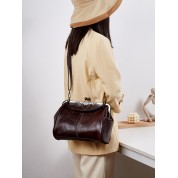 Soft Faux Leather Top Handle Bag