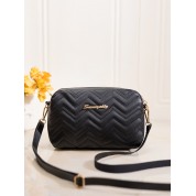 Black Leather Quilted Shoulder Bag