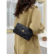 Black And Gold Chain Shoulder Bag