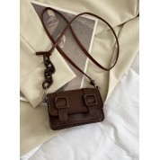 Leather Flap Over Crossbody Bag