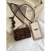 Leather Flap Over Crossbody Bag