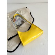 Yellow Leather Small Tote Bag