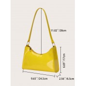 Yellow Leather Small Tote Bag