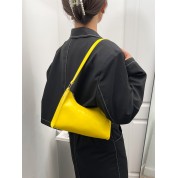 Yellow Leather Small Tote Bag