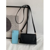 Black Leather Crossbody Phone Bag