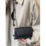 Black Leather Crossbody Phone Bag