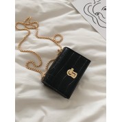 Black Embossed Mini Crossbody Bag