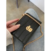 Black Embossed Mini Crossbody Bag