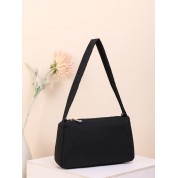 Black Canvas Crossbody Mini Tote Bag