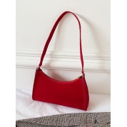 Red Faux Leather Shoulder Bag