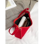 Red Faux Leather Shoulder Bag