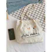 Small White Shopper Bucket Leather Bag