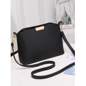 Leather Black Zipper Crossbody Bag