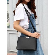 Leather Black Zipper Crossbody Bag