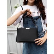 Leather Black Zipper Crossbody Bag