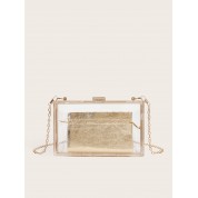 Clear Crossbody Bag With Gold Chain