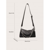 Black Shoulder Bag With Chain Strap