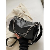 Black Shoulder Bag With Chain Strap