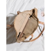 Circle Handle Straw Day Bag