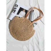 Circle Handle Straw Day Bag