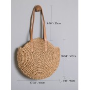 Circle Handle Straw Day Bag