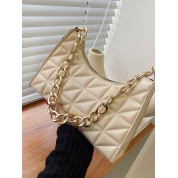 Quilted Leather Tote Bag Chain