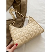 Quilted Leather Tote Bag Chain