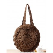 Navy Blue Straw Beach Bag