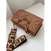 Quilted Leather Crossbody Bag With Chain