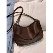 Brown Leather Bucket Tote Bag