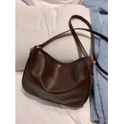 Brown Leather Bucket Tote Bag