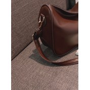 Brown Leather Bucket Tote Bag