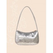 Silver Top Handle Mini Bag