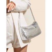 Silver Top Handle Mini Bag