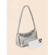 Silver Top Handle Mini Bag