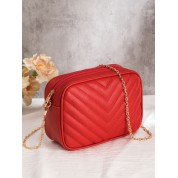 Mini Red Leather Crossbody Bag