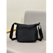 Plain Black Leather Crossbody Bag