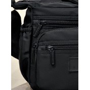 Plain Black Leather Crossbody Bag