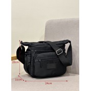 Plain Black Leather Crossbody Bag