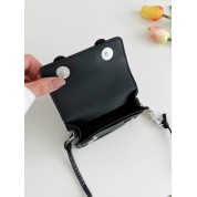 Black Leather Crossbody Flap Bag