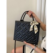 Leather Top Handle Tote Bag