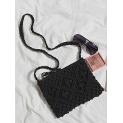 Black And Purple Crochet Bag